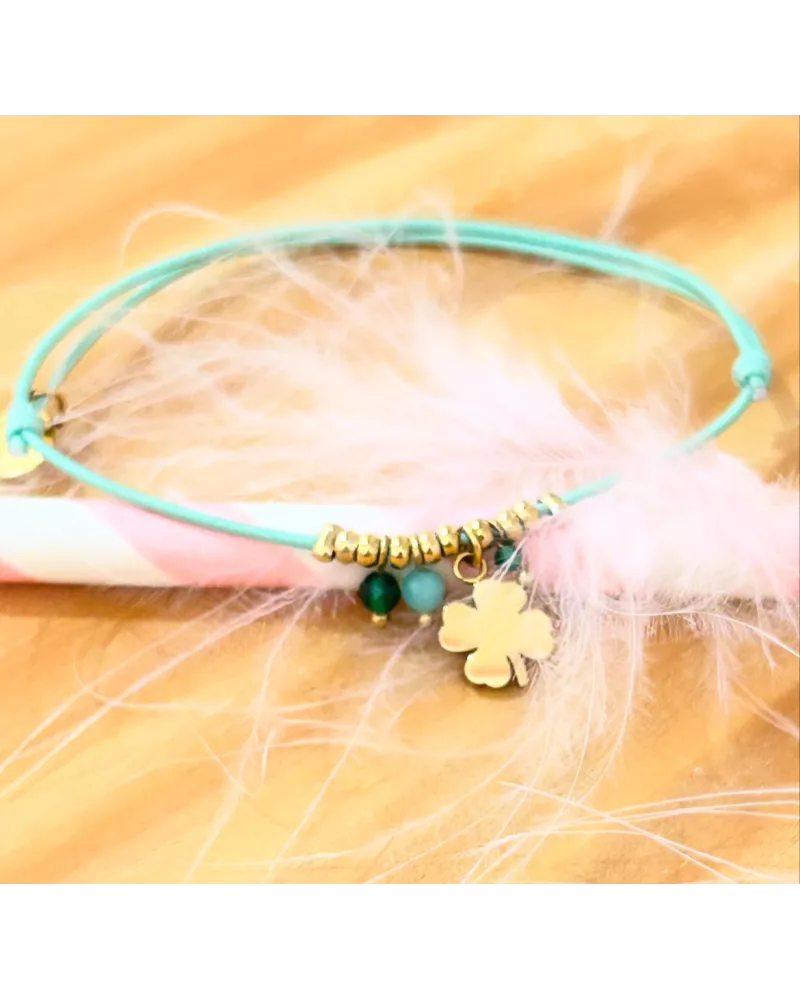 Bracelet acier doré Trèfle