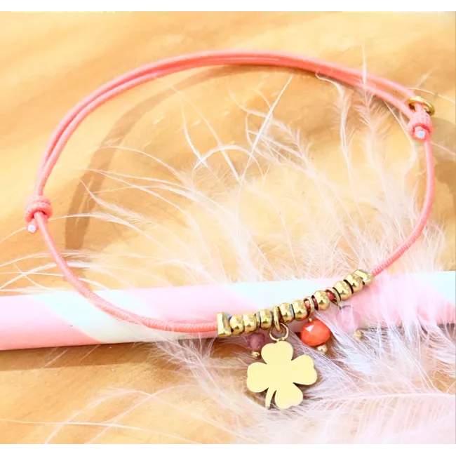 Bracelet acier doré Trèfle