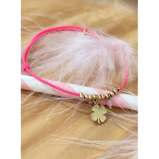 Bracelet acier doré Trèfle