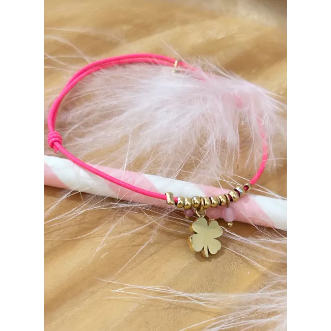 Bracelet acier doré Trèfle