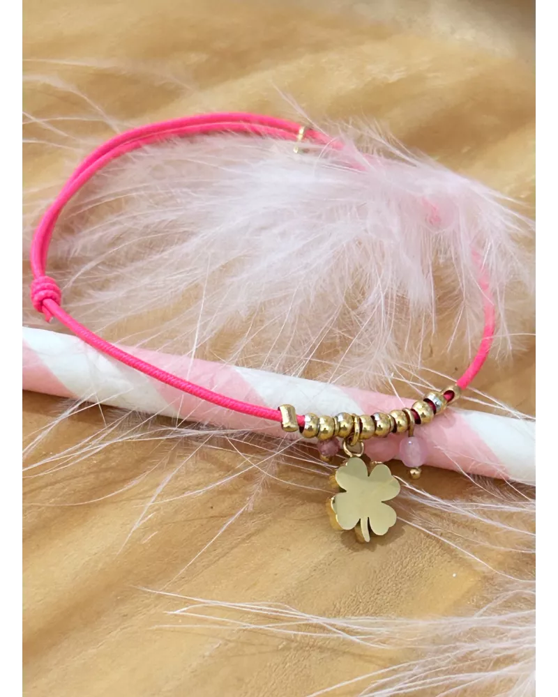 Bracelet acier doré Trèfle