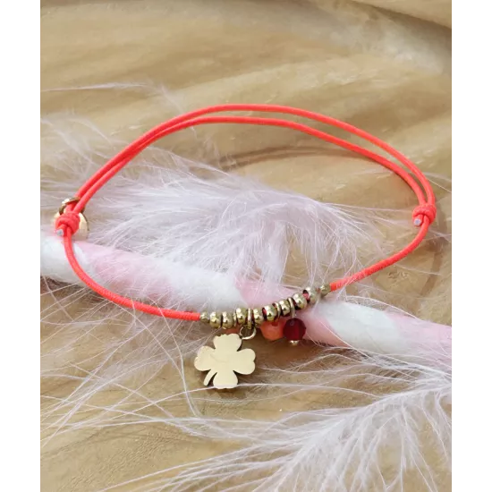 Bracelet acier doré Trèfle