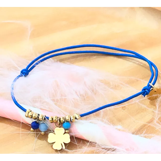 Bracelet acier doré Trèfle