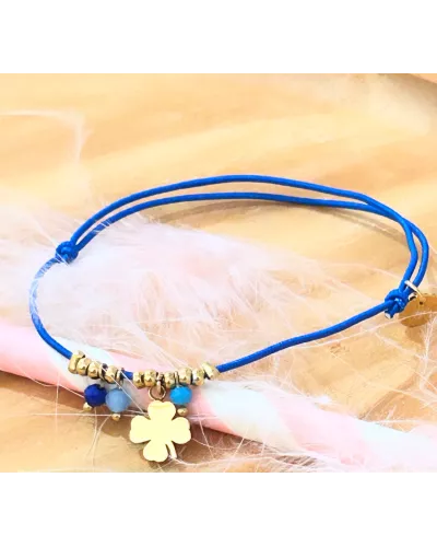 Bracelet acier doré Trèfle