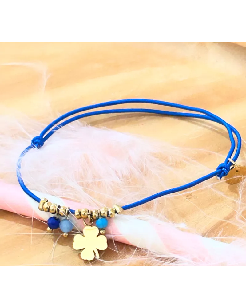 Bracelet acier doré Trèfle