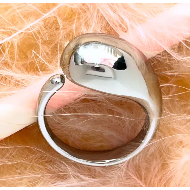 Bague Acier Goutte