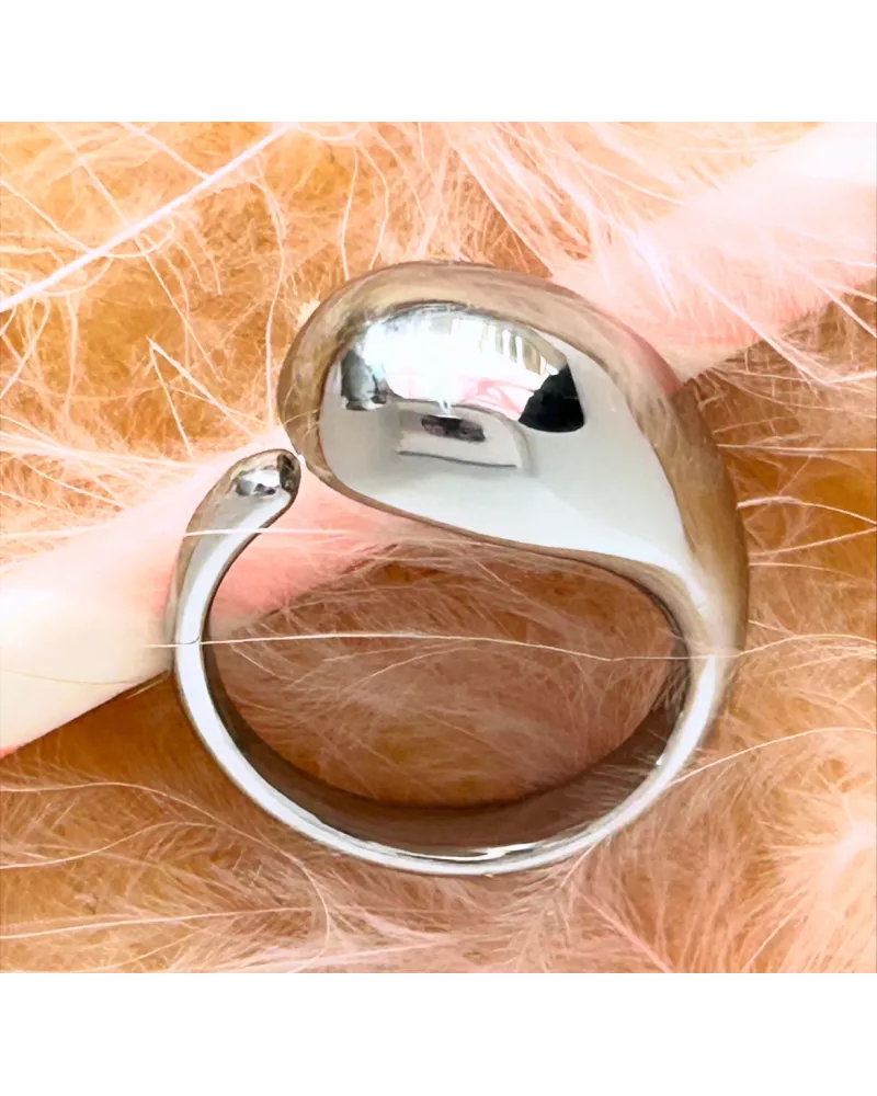Bague Acier Goutte