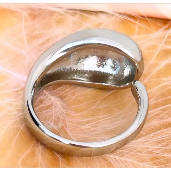 Bague Acier Goutte