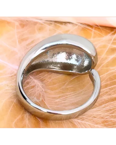 Bague Acier Goutte