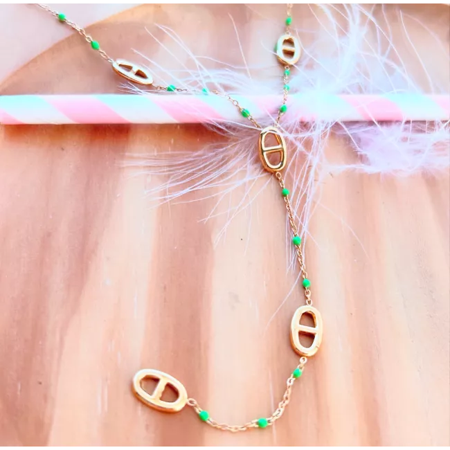 Collier acier doré Marina
