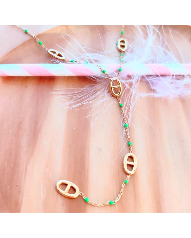 Collier acier doré Marina