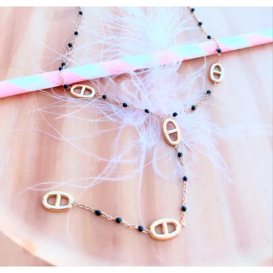 Collier acier doré Marina