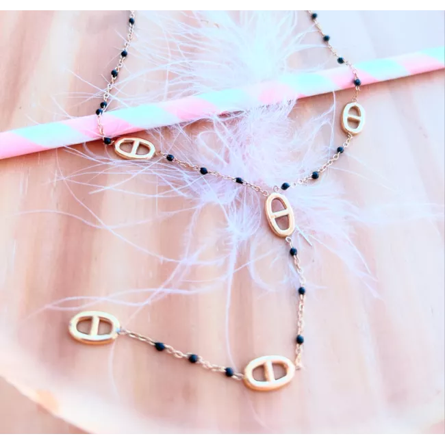 Collier acier doré Marina