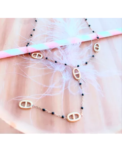 Collier acier doré Marina