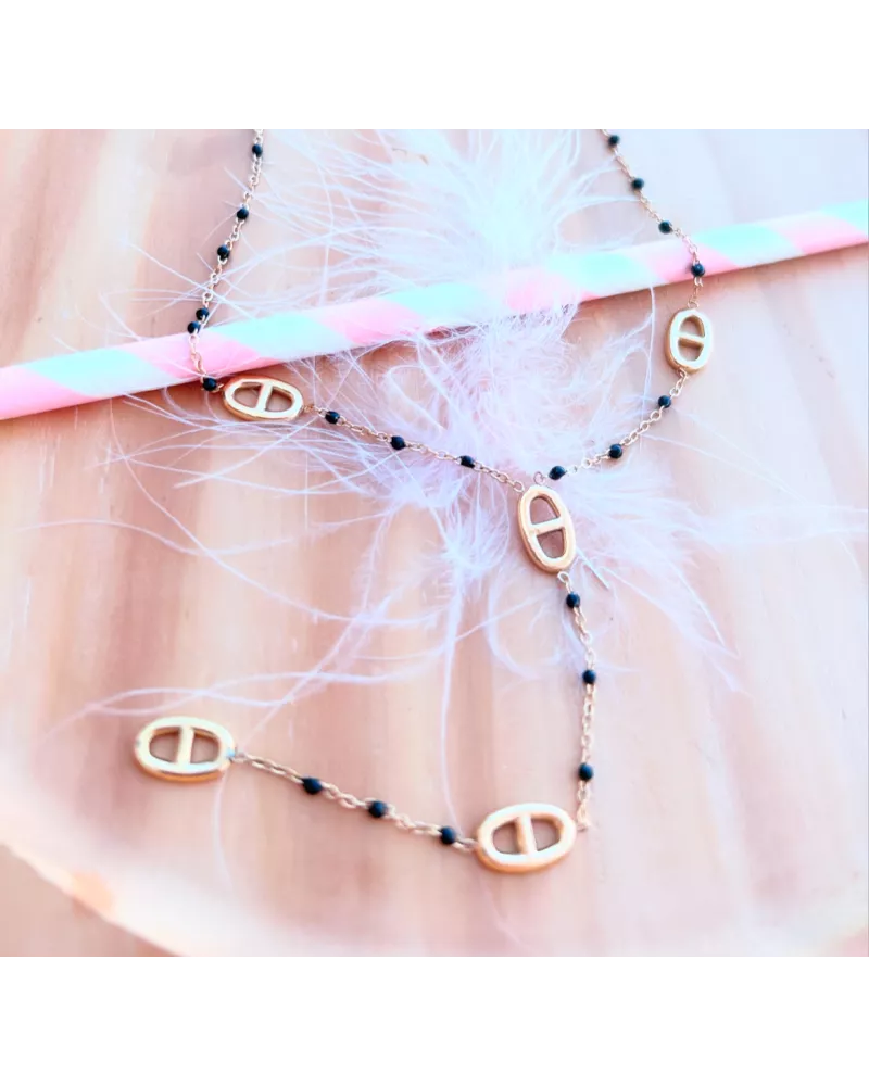 Collier acier doré Marina