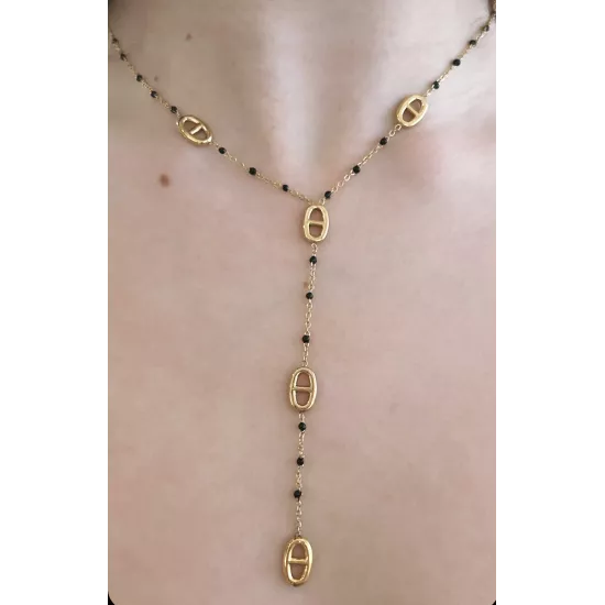 Collier acier doré Marina