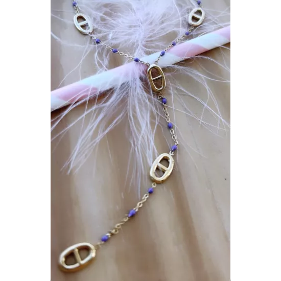 Collier acier doré Marina