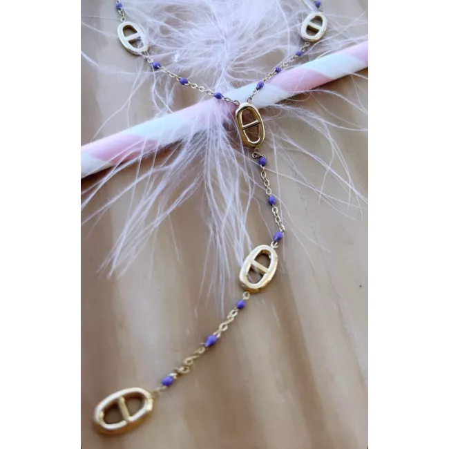 Collier acier doré Marina
