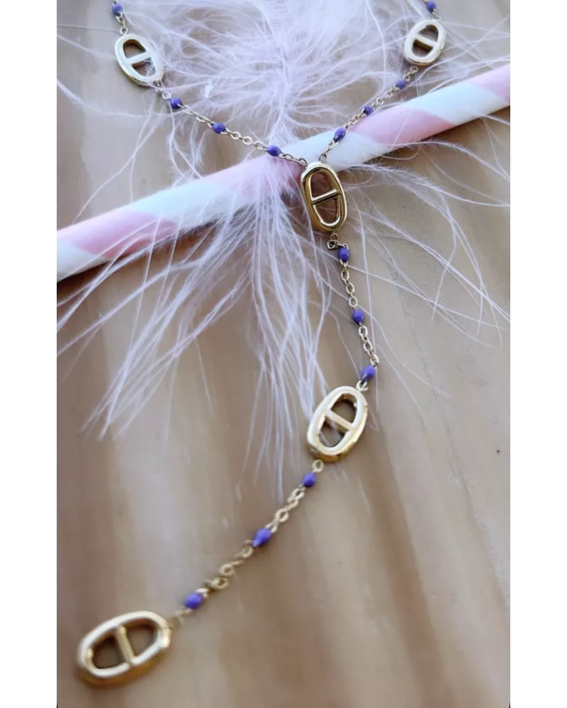 Collier acier doré Marina