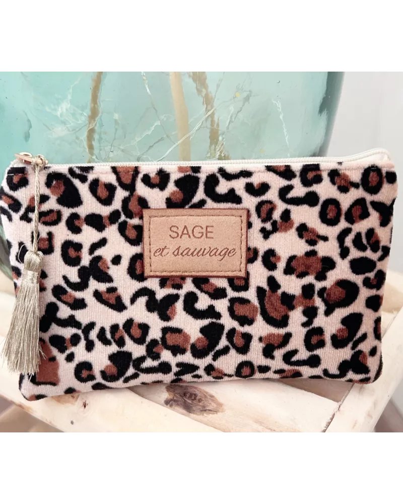 Pochette Léopard Sage et Sauvage