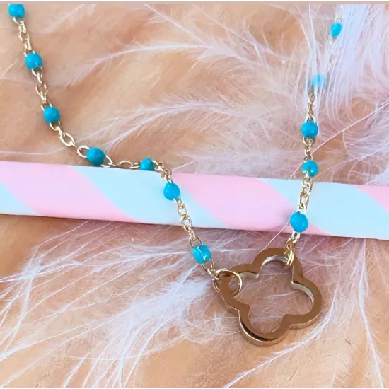 Collier acier doré Thésa