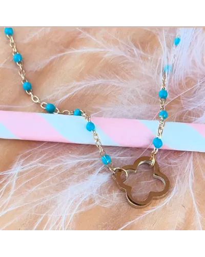Collier acier doré Thésa