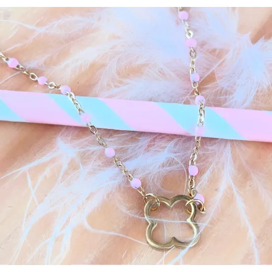 Collier acier doré Thésa