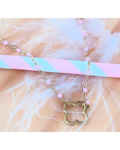 Collier acier doré Thésa