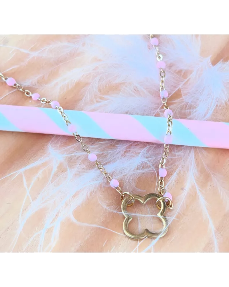 Collier acier doré Thésa
