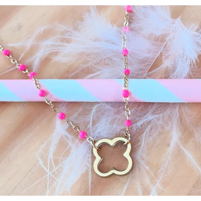 Collier acier doré Thésa