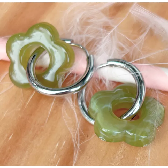 créoles acier et résine