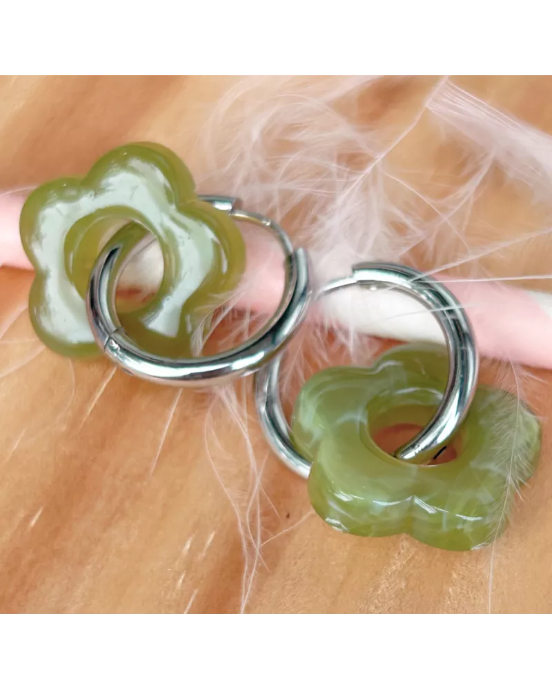 créoles acier et résine