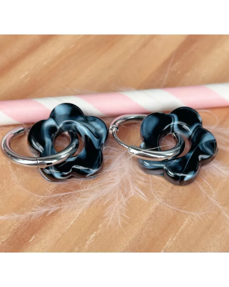 créoles acier et résine