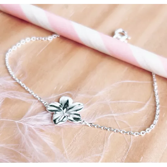 Bracelet fleur en argent 925.