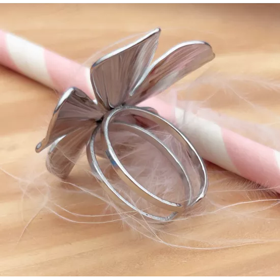 Bague fleur acier inoxydable