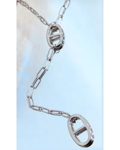 Sautoir acier Y Marine