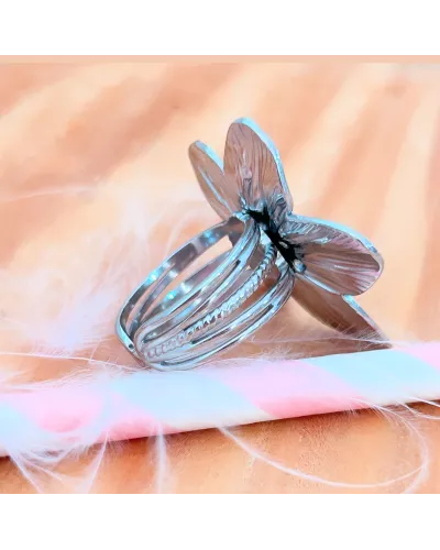 Bague Acier Floralia Bloom