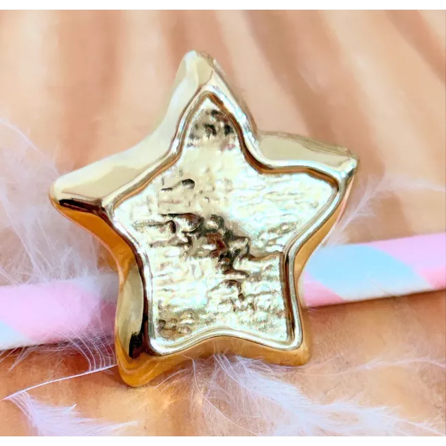 Bague Acier doré Nova