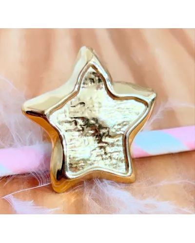 Bague Acier doré Nova