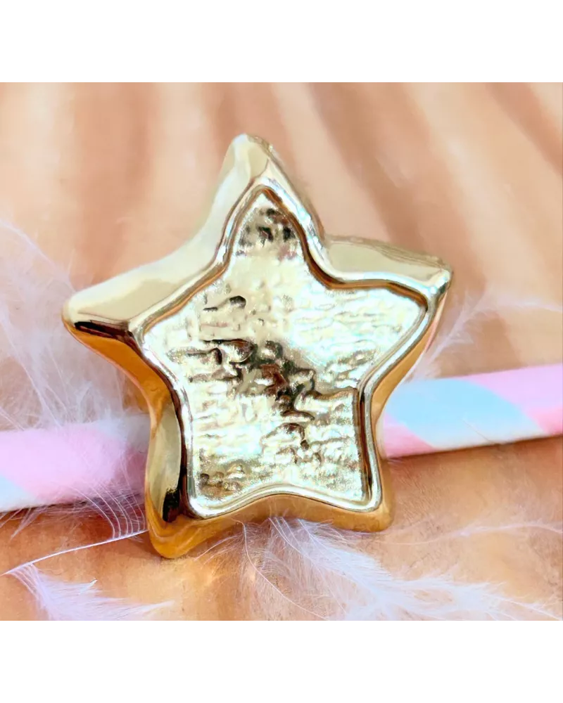 Bague Acier doré Nova