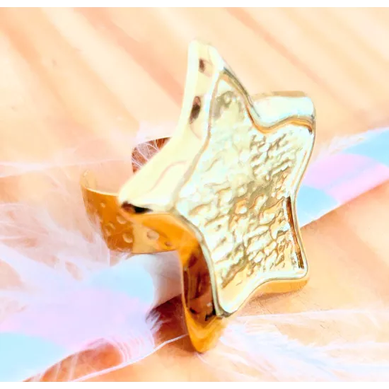 Bague Acier doré Nova