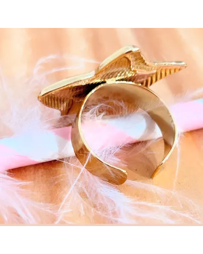 Bague Acier doré Nova