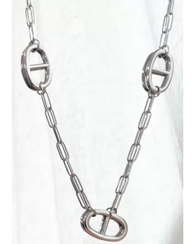 Sautoir acier Y Marine