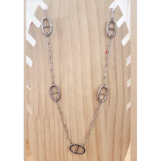 Sautoir acier Y Marine