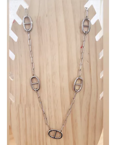 Sautoir acier Y Marine