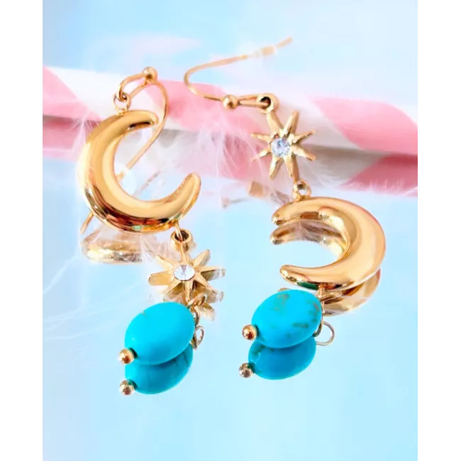 Boucles d'oreilles Stellina Acier Doré