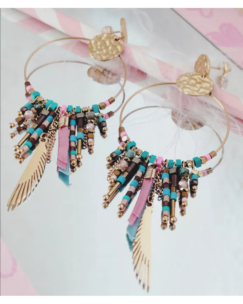 Boucles d'oreilles acier doré Lina Belle