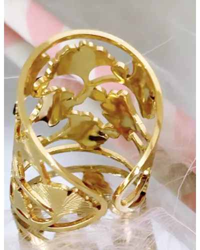 Bague Acier Diva Ginkgo Biloba Nocturne