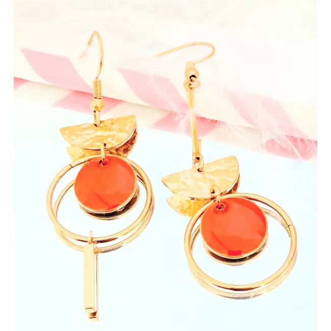 Boucles d'oreilles  Acier Doré Lilou Sunny