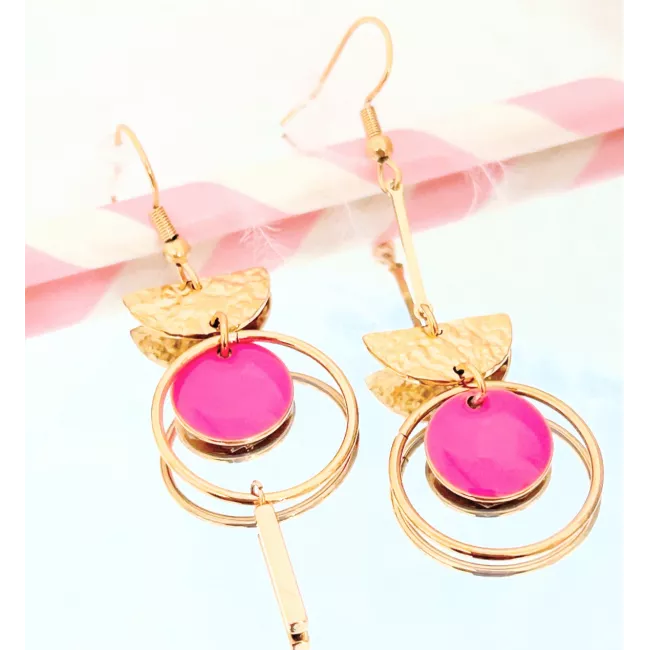 Boucles d'oreilles  Acier Doré Lilou Sunny